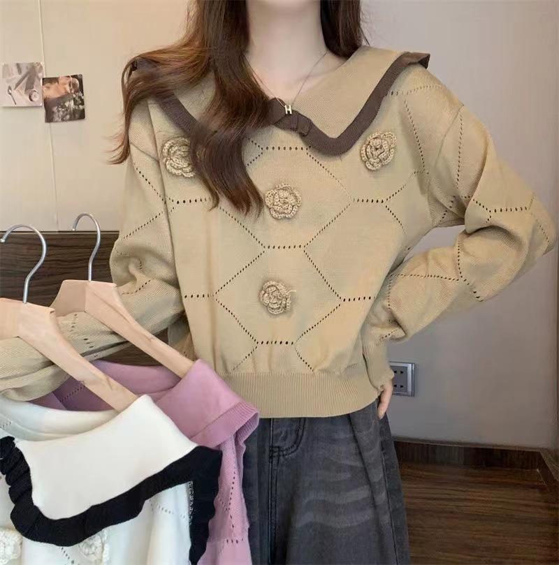 Long-sleeved Sweater Women's Autumn and Winter Doll Neck Short Design Top Sweater