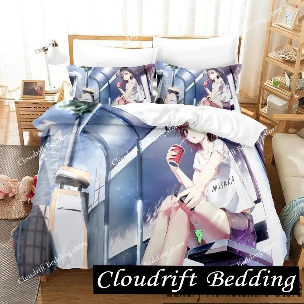 Misaka Mikoto A Certain Magical Index Railgun Bedding Set Boys Girls Twin Queen King Size Duvet Cover Pillowcase Bed boys Adult