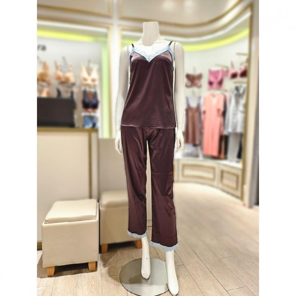 Barbara Brown Spandex Stretch Satin Camisole  9 Pants Set  Acs4593sahs4593p 95/100