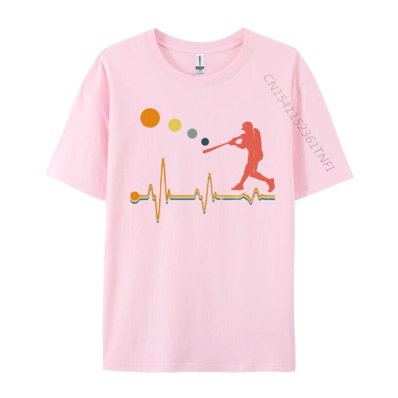 Unisex Unisex Boys Baseball Heartbeat Funky Student TShirt Normal Funny Tops Tees All Cotton Summer Tshirts Drop Shipping