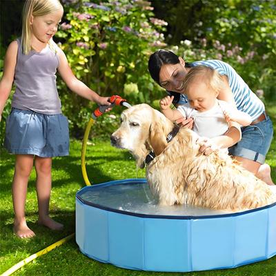 Katlanabilir Evcil Hayvan Havuzu Büyük PVC Köpek Küveti Drenaj Vanalı Kaymaz Taban Çocuklar için Açık Hava Plaj Kullanımı Kum Havuzu Havuzu