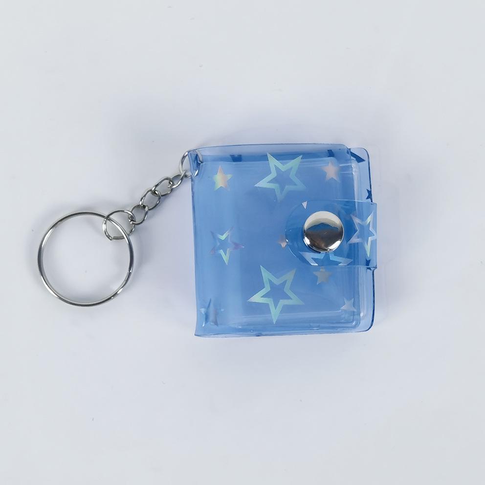 Mini 1-2 Inch Photo Album with Keychain and Stickers for Children's Memories