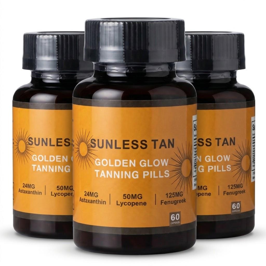 Sunless Tanning Pills with Carotenoid Blend for Natural Glow (60 Capsules)