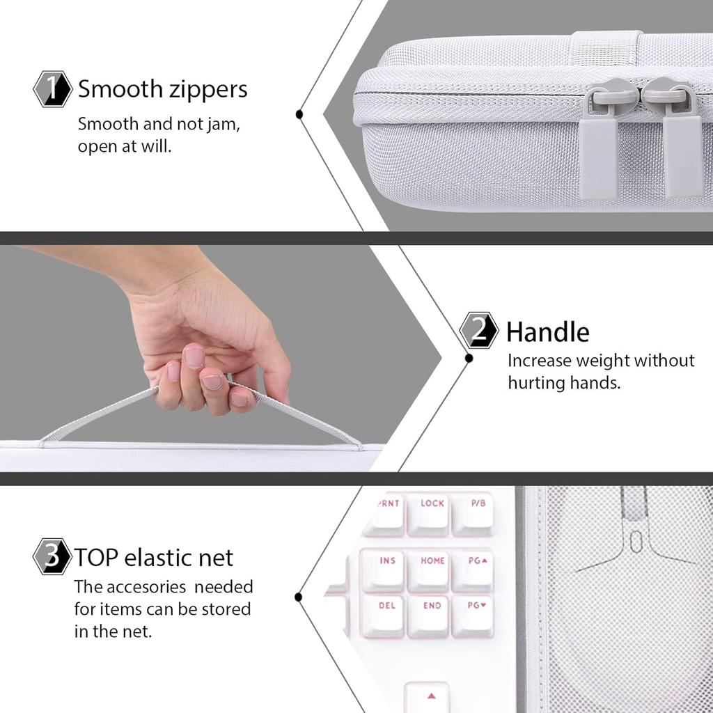 co2CREA Storage Case for Logitech G G713/G715 Gaming Keyboard, Wired/Wireless, and Mouse (Case Only)