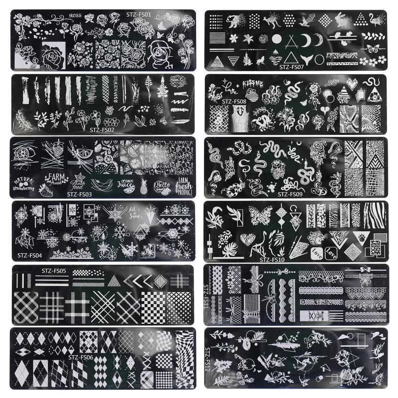Nail Art Stamping Plates Flower Moon Snowflake Animals Design Nail for Image Stamp Plates Manicure Templates Nail Art To