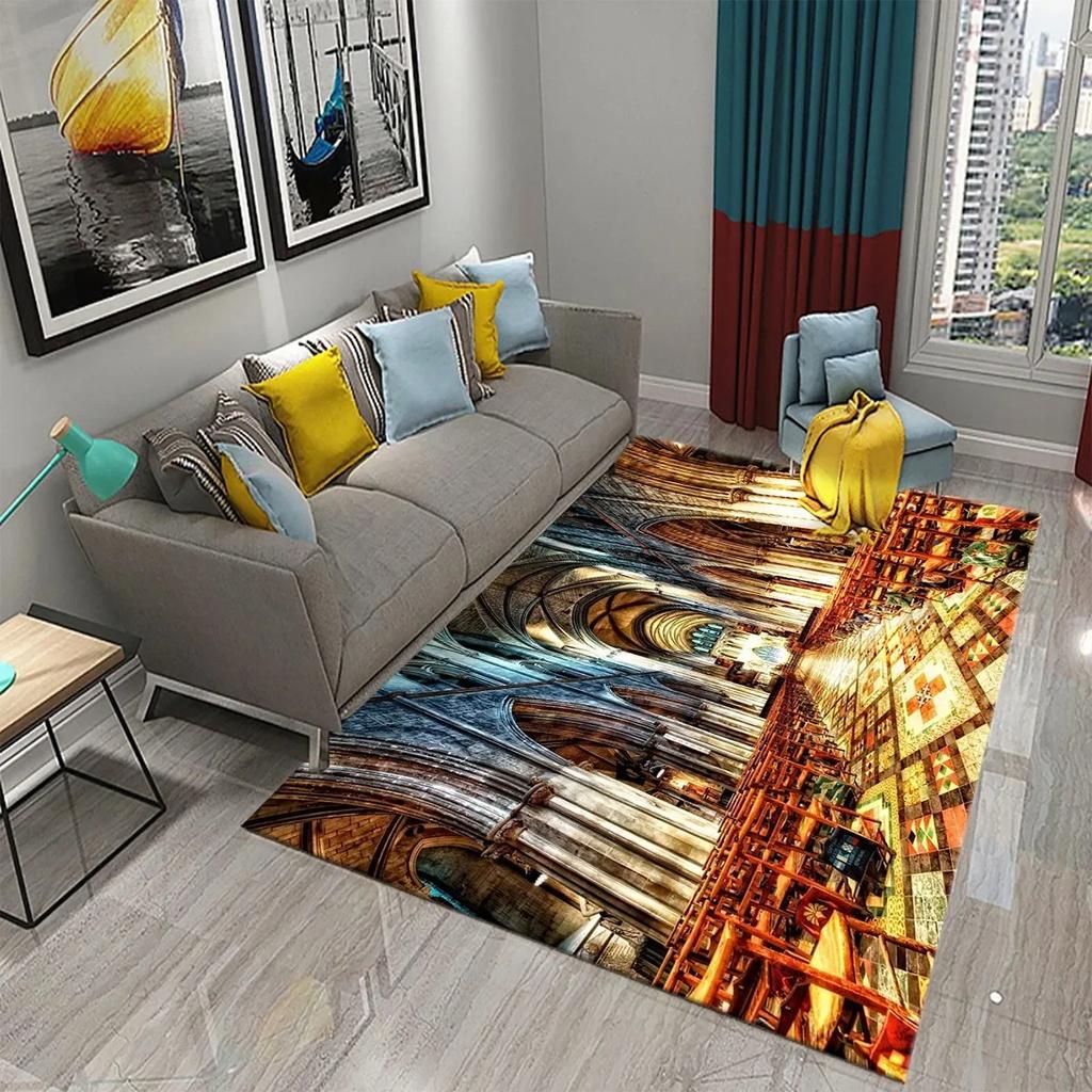 3D Religion Church Carpet Holiday Home Prayer Decor Living Room Bedroom Balcony Non-Slip Floor Mat