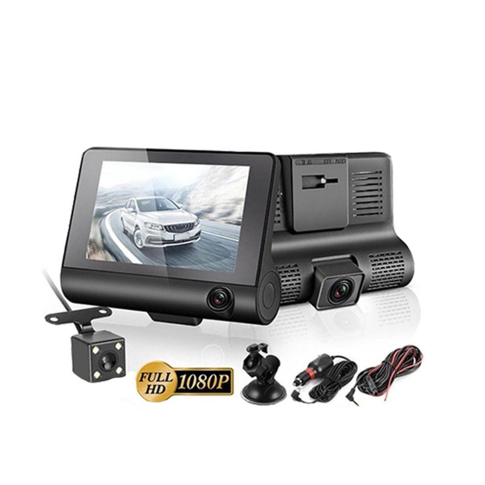 Three Lenses HD Driving Recorder Wide Angle 24H Parking Recorder Car Driving Tachograph Dash Cam