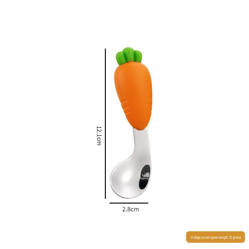 

Набор детских ложек и вилок из нержавеющей стали 304 и силикона — короткая ручка, пищевая, безопасная для детей посуда для обучения малышей.