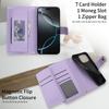 Zipper Leather Wallet Flip Case For iPhone 17 Pro Max 16 15 14 13 12 11 16E 16Plus Luxury RFID Stand Book Long Lanyard Bag Cover
