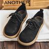 Casual Leather Shoes Men's New Retro British Style Big Head Shoe Soft Sole Low-top Fashion Leather Shoe Men Men's Casual Shoes