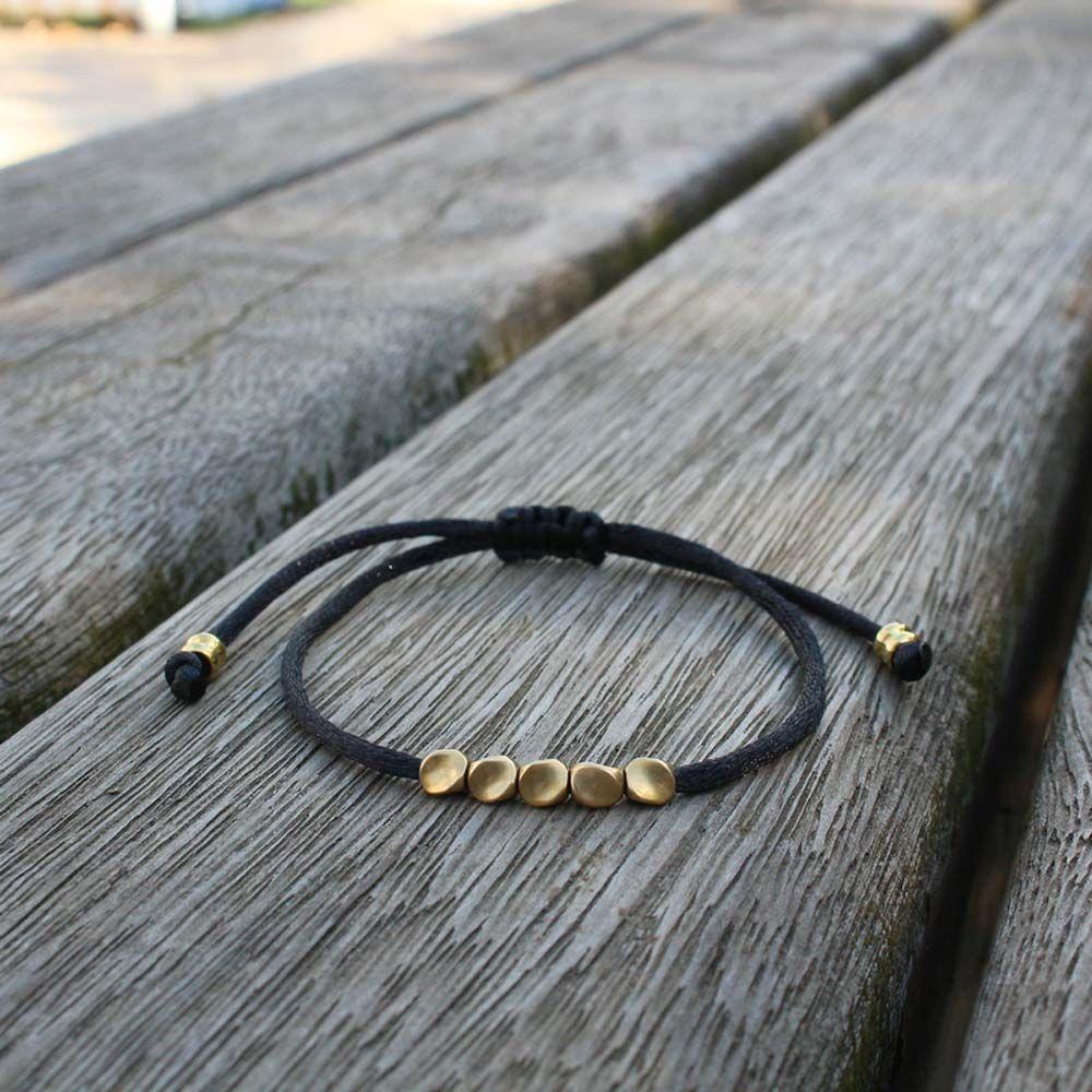 Handgefertigte verstellbare Seilgeschenke für Liebhaber Wachsfaden Kupferperlen Armschmuck Armbänder Armband