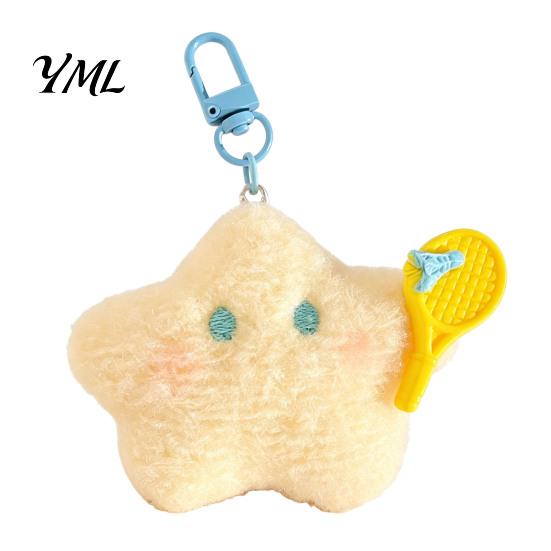Cute Keepsake Gifts for Events Star Moon Plush Pendant, Keychain Charm Fluffy Shaped Decorations with Lobster Clasp, Soft Stuffed Pendant Schoolbag