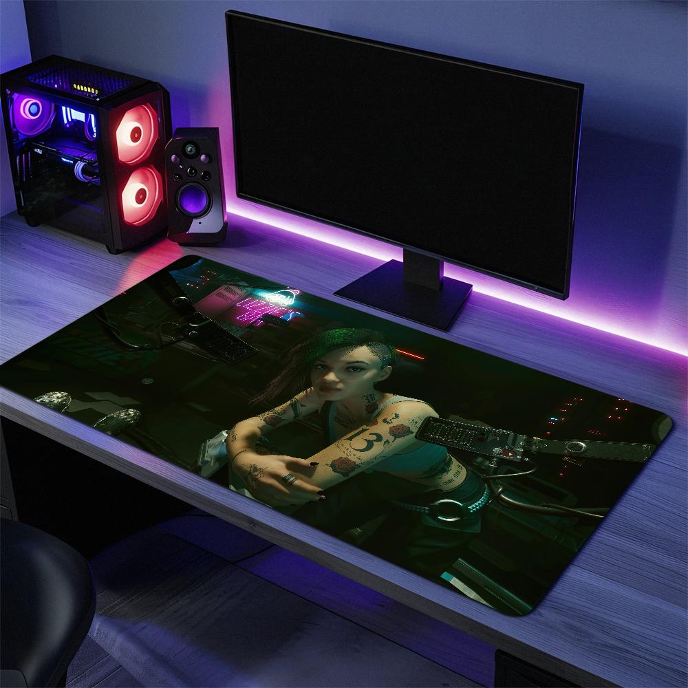 C-Cyberpunks 2077 E-Edgerunners Mouse Pad Desk Mat Large Non-slip Anti-fray Keyboard Ergonomic Office Rubber PC Home Custom