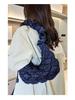 2025 Satin Pleated Dumpling Bag - Large Capacity, Diamond Embroidery, Elegant Shoulder Bag for Commuting & Outings