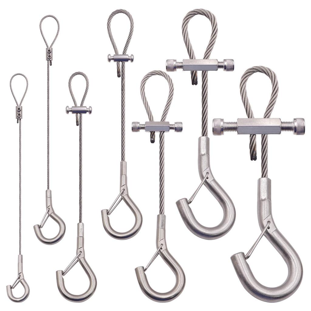 304 Stainless Steel Wire Rope with Safety Lock Buckle for Hanging Pictures