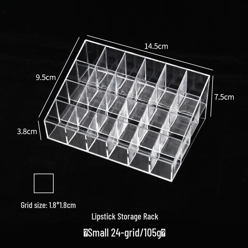 Transparent Lipstick and Nail Polish Organizer with Multi-Grid Storage
