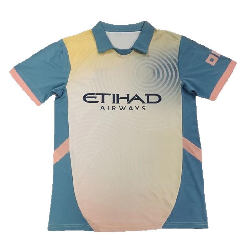 Manchester City Edition Fan Soccer Jersey Short Sleeve Mens Football Uniform