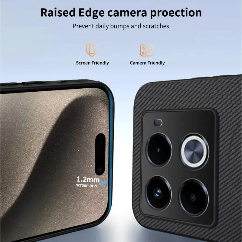 Shockproof Carbon Fiber Pattern Soft Phone Case For Infinix Note 40 Pro Plus 4G 5G Magnetic Wireless Charging Back Cover Cases