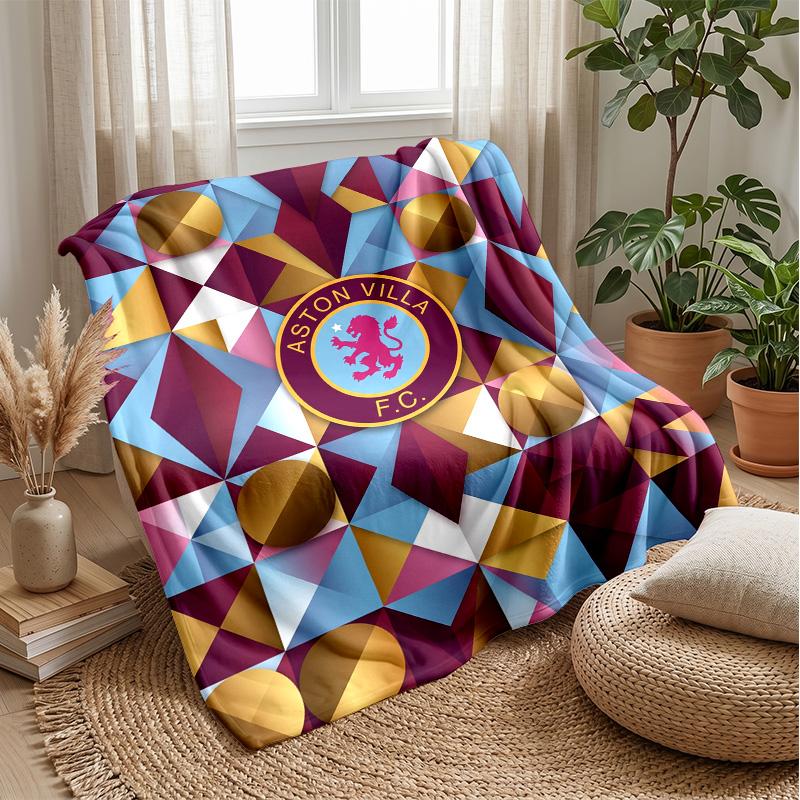 Coperta in Flanella con Stampa Aston Villa, Morbida Calda Leggera Coperta da Divano Letto Campeggio