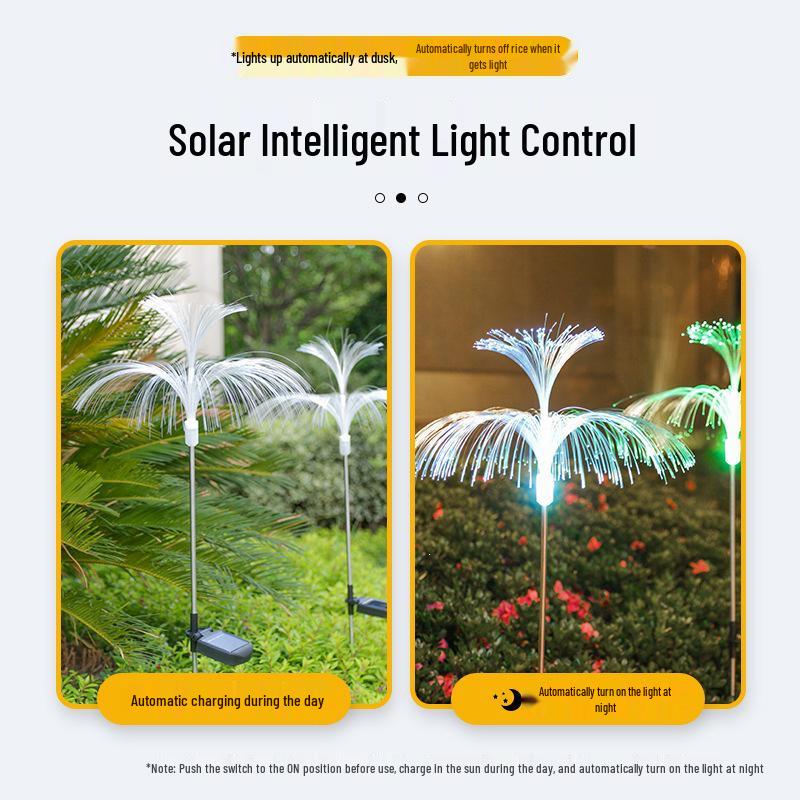 Outdoor Waterproof Fiber Optic Jellyfish Light: Seven-Color Changing Solar Garden Landscape Night Light