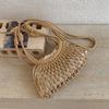 Yogodlns Summer Woven Net Shoulder Bag for Women Beach Hollow Out Crossbody Bag Retro Bohemian Vacation Daily Use Purse