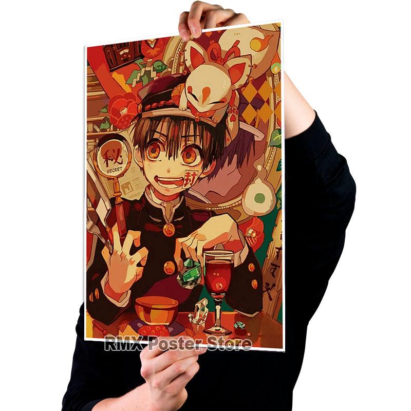Anime toaleta Hanako Kun plakaty biały papier powlekany obrazy do dekoracji wnętrz naklejki ścienne dekoracja pokoju mural
