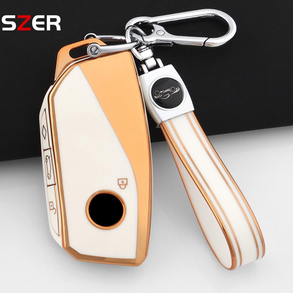 Fashion Tpu Car Key Case Cover Protected Keychain Fob For Bmw I7 X7 G07 Lci Ix I20 X1 X3 X5 U11 5 7 Series G70 G09 Xm U06 G81 M3