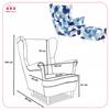 ARI PRINT Wing Chair with Footrest, Scandinavian Family Meble Blue Pas