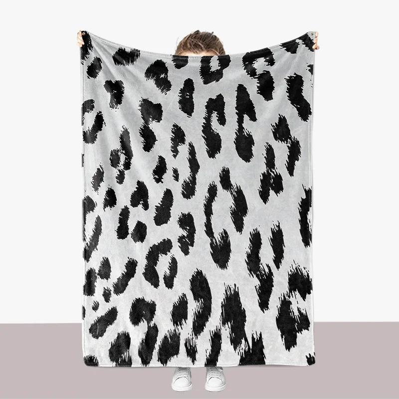 Leopard Print Throw Blanket Super Soft Cozy Fluffy Plush Blanket for Bed Sofa Travel Camping Cheetah Print Blankets All Seasons 75x90cm
