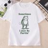 Soms Scheet Ik Gewoon T-shirt Grappig Kikker T-shirt Korte Mouw Bedrukte T-shirts Streetwear Unisex Kleding Tops