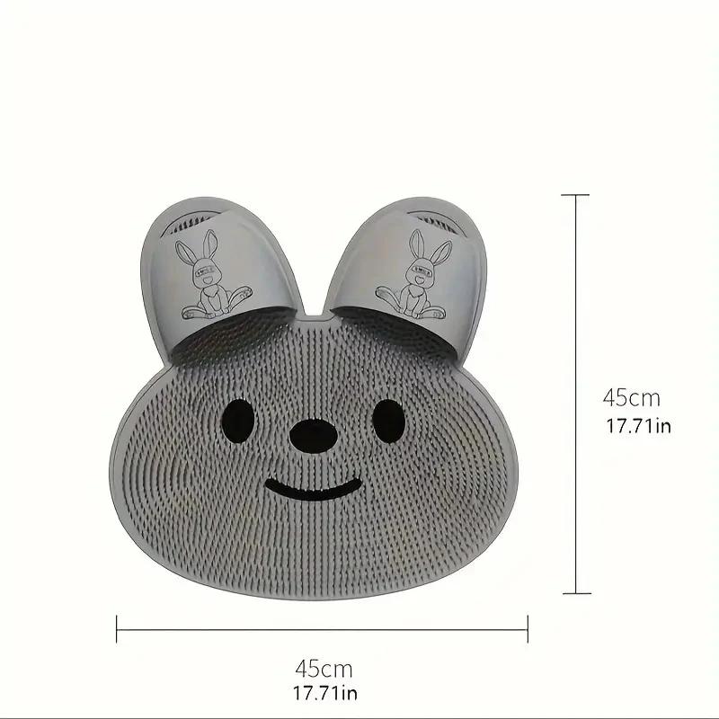 1pc Lazy Back Rub Rabbit Silicone Massage Foot Mat Bathroom Non-slip Mat Bath Rubbing Foot Washing Feet To Remove Dead Skin