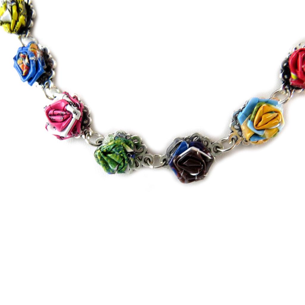 Les Trésors De Lily [N9571] - Multicolored 'New Life' Leather Craft Necklace (handmade)