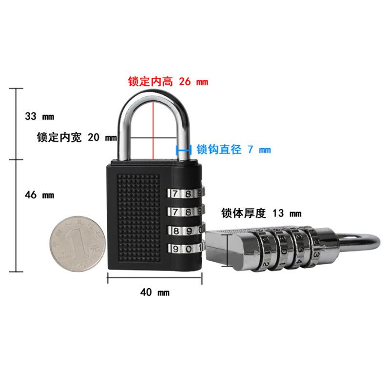 Heavy Duty 4 Dial Digit Combination Lock Weatherproof Security Padlock Outdoor Gym Locker Safely Code Lock Black 80 X 43 X 14mm