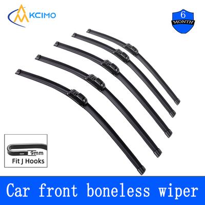 1Pc Car Universal Black J Hook Windscreen Soft Rubber Boneless Wiper HD Quiet Automotive Wiper 16" 18" 19"  21" 22" 24"