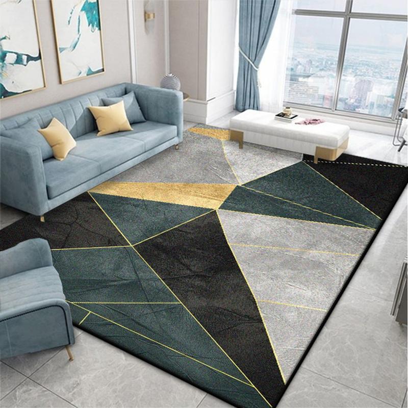 Nordic Geometric Living Room Carpet Modern Decoration Bedroom Bedside Fluffy Plush Rug Cloakroom Bathroom Non-slip Soft Door Mat
