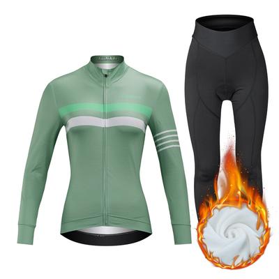 Winter Fleece Riding Bicycle Jerseys Ποδηλατικό σετ ρούχων Keep Warm Γυναικεία μακρυμάνικη φόρμα ποδηλάτου