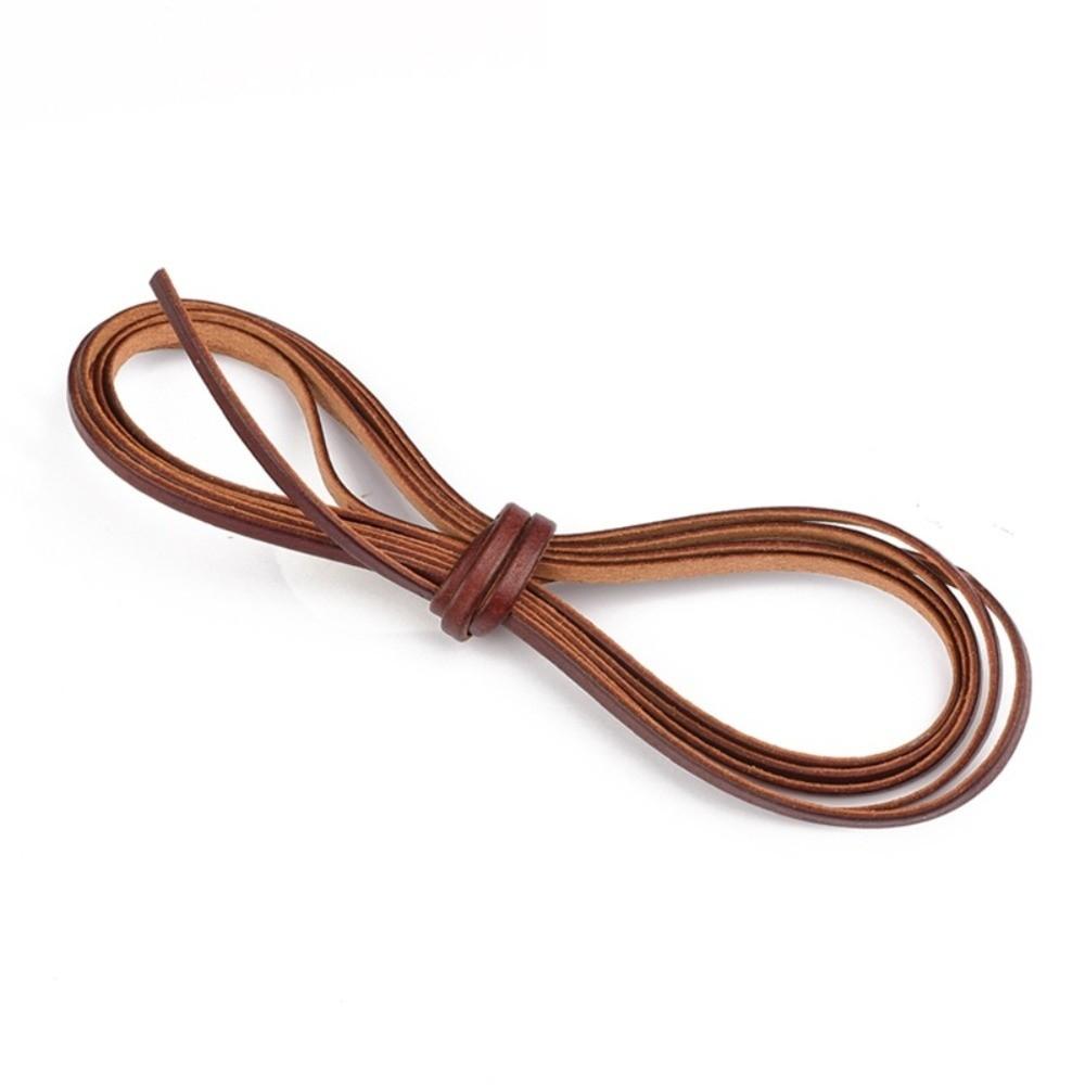 

Vintage Round Genuine Cow Leather Cord 2 Meters Flat Leather Thong Cord Handmade DIY Jewelry Making Bracelet Making