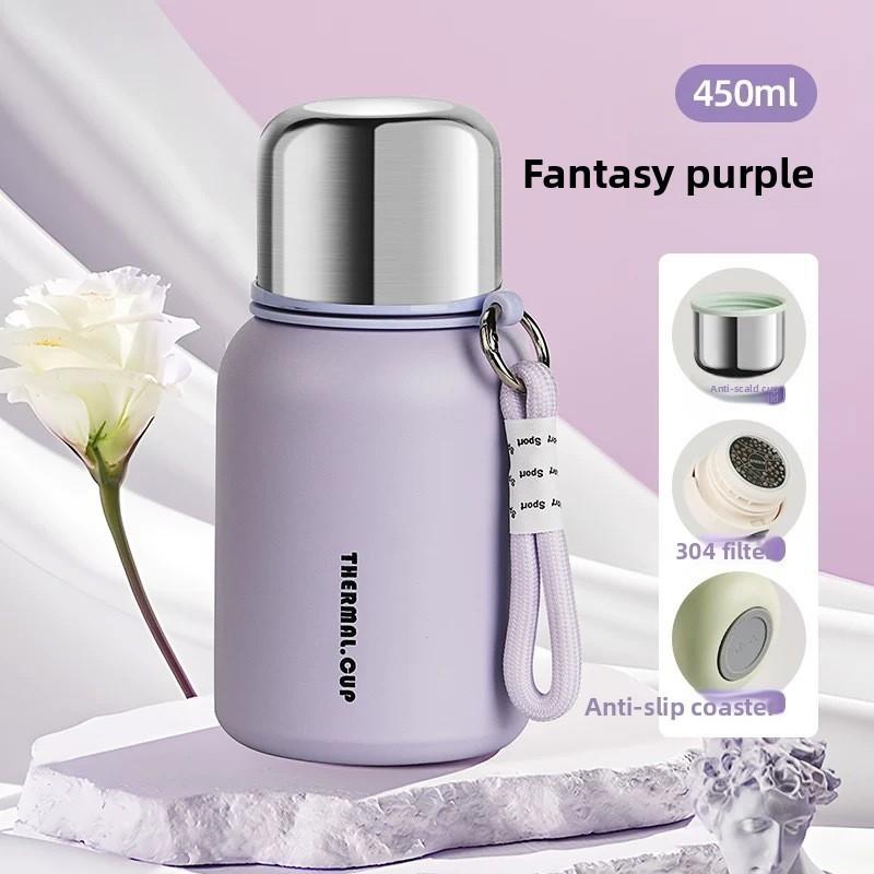 316 Stainless Steel Insulated Travel Mug With Carrying Rope For Office And Outdoor Use