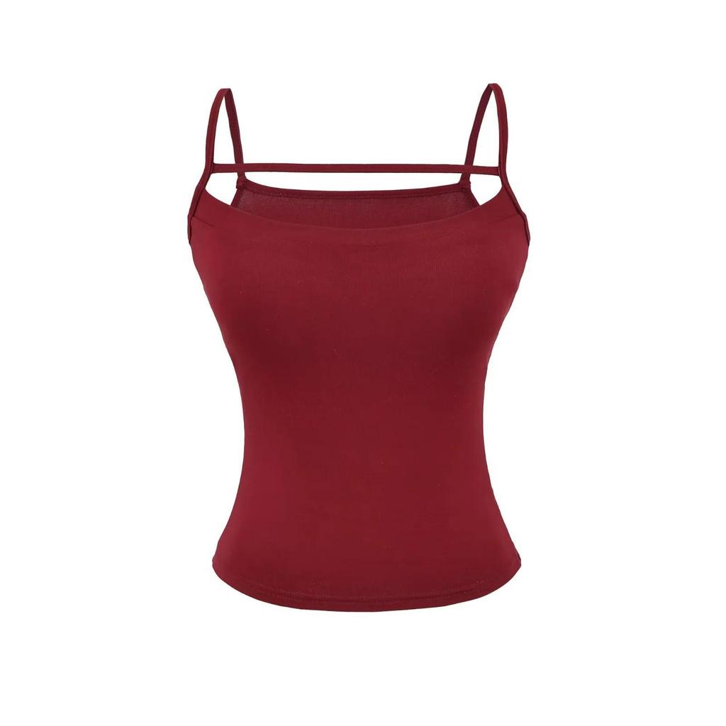 Women's Tank Top Camisole with Thickened Chest Pads, Enhances Bust, Cartoons, Slim Fit, Covers Underarm Fat, Inner and Outer Wear