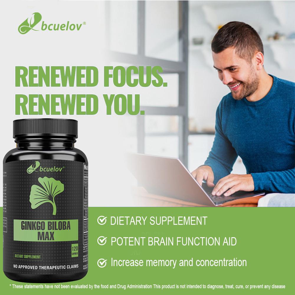 Ginkgo leaf, Brain Health Supplements, 120 Capsules