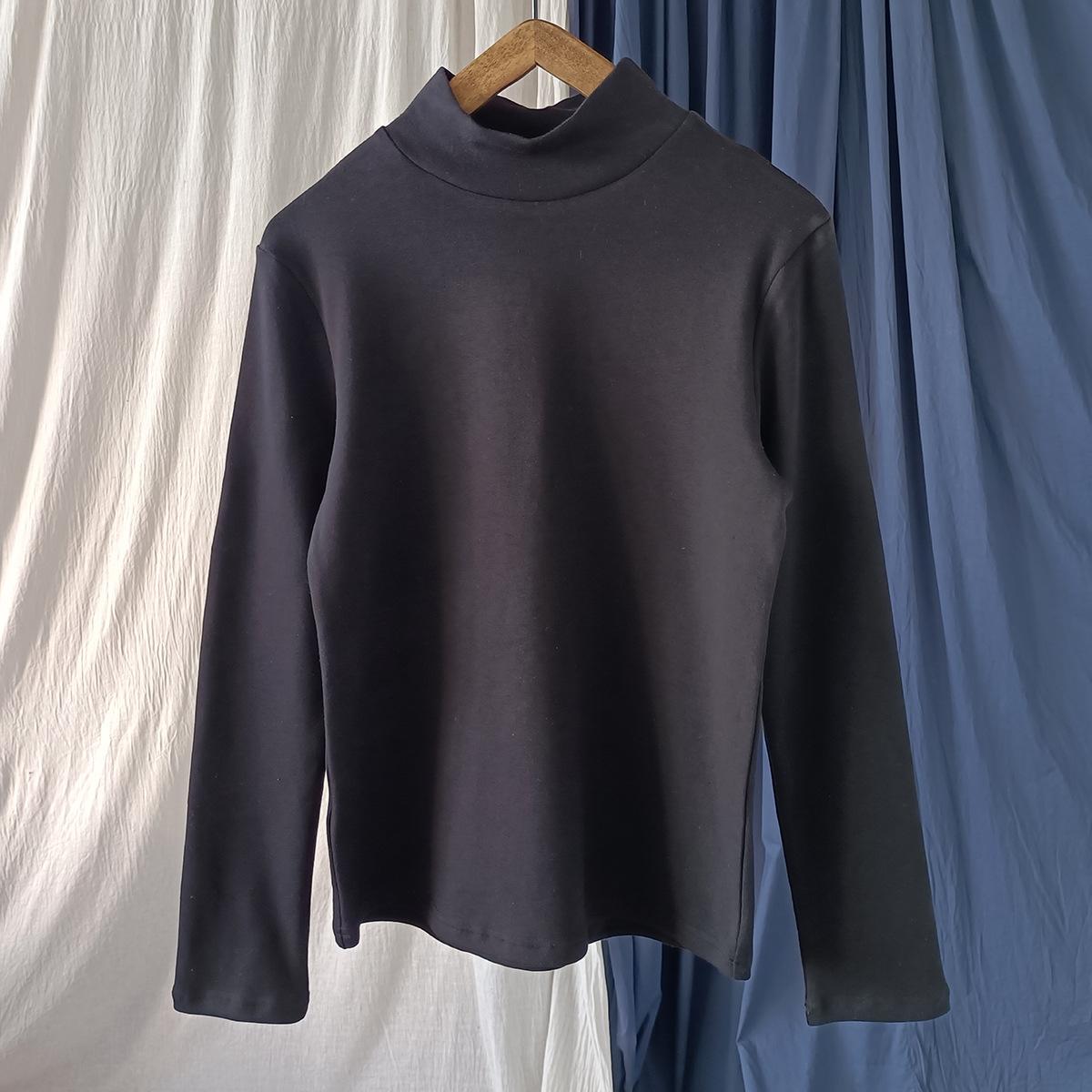 

Johnature Женские повседневные хлопковые однотонные футболки с длинным рукавом, мягкие теплые осенние теплые осенние женские футболки One Size чёрный