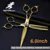 6.0 Inch Gold Double-Tailed Kroxing, Name Scissors, Hair Scissors, Hair Scissors, Flat-Cut Tooth Scissors, Thin Scissors