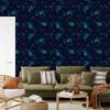 Watercolor Galaxy Wallpaper Navy Blue, Turquoise and Brown 50x1000