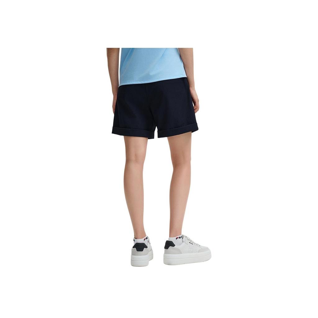 Fila Solid Color Outdoor Sports Comfortable Loose Fit Five-Point Casual Shorts Women shorts Legendary-Blue F11W434810F-NV