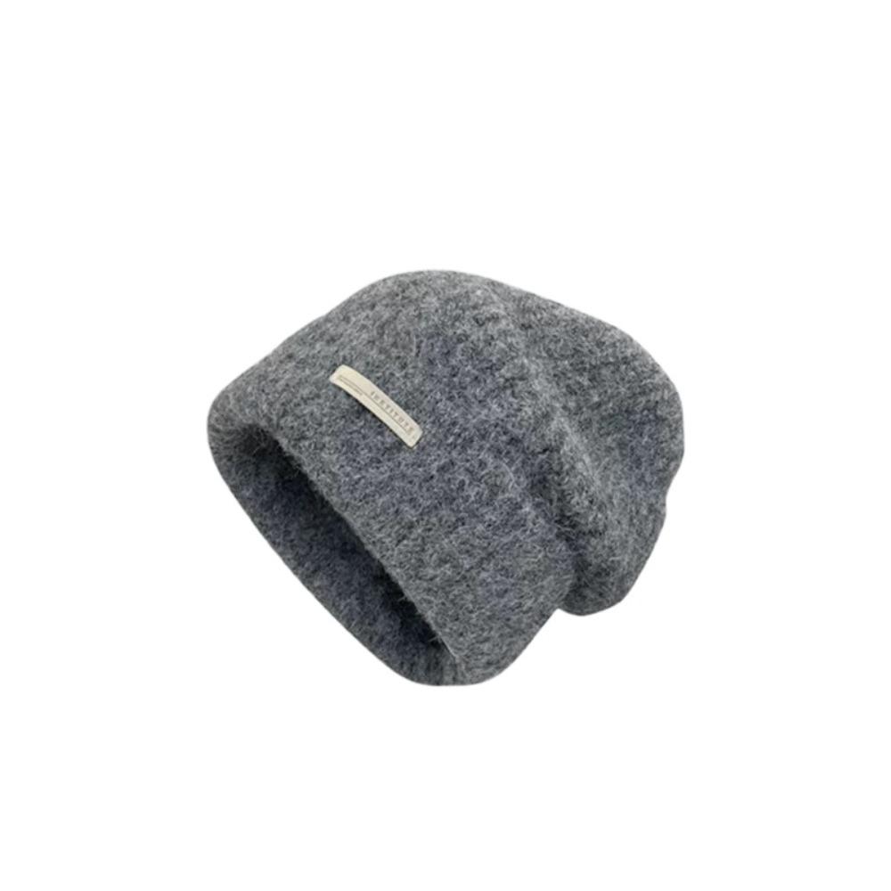 All-match Knitted Pullover Hat Korean Style Brimless Beanie Cap Streetwear Plush Woolen Hat  Girls
