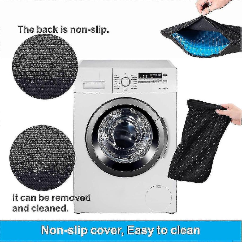 Double Thick Gel Seat Cushion with Non-slip Breathable Honeycomb Cover, Relieves Pressure & Back Pain