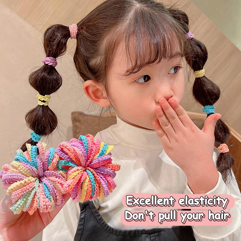 50Pcs Hair Ties Girls Candy Color Elastic Hair Band Baby Cute Trendy Comfortable Headwear Hair Ties Kid Hair Accessories
