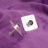 Round Natural Amethyst Sterling Silver Mother Gift Stud Post Butterfly Earrings EE-146-4