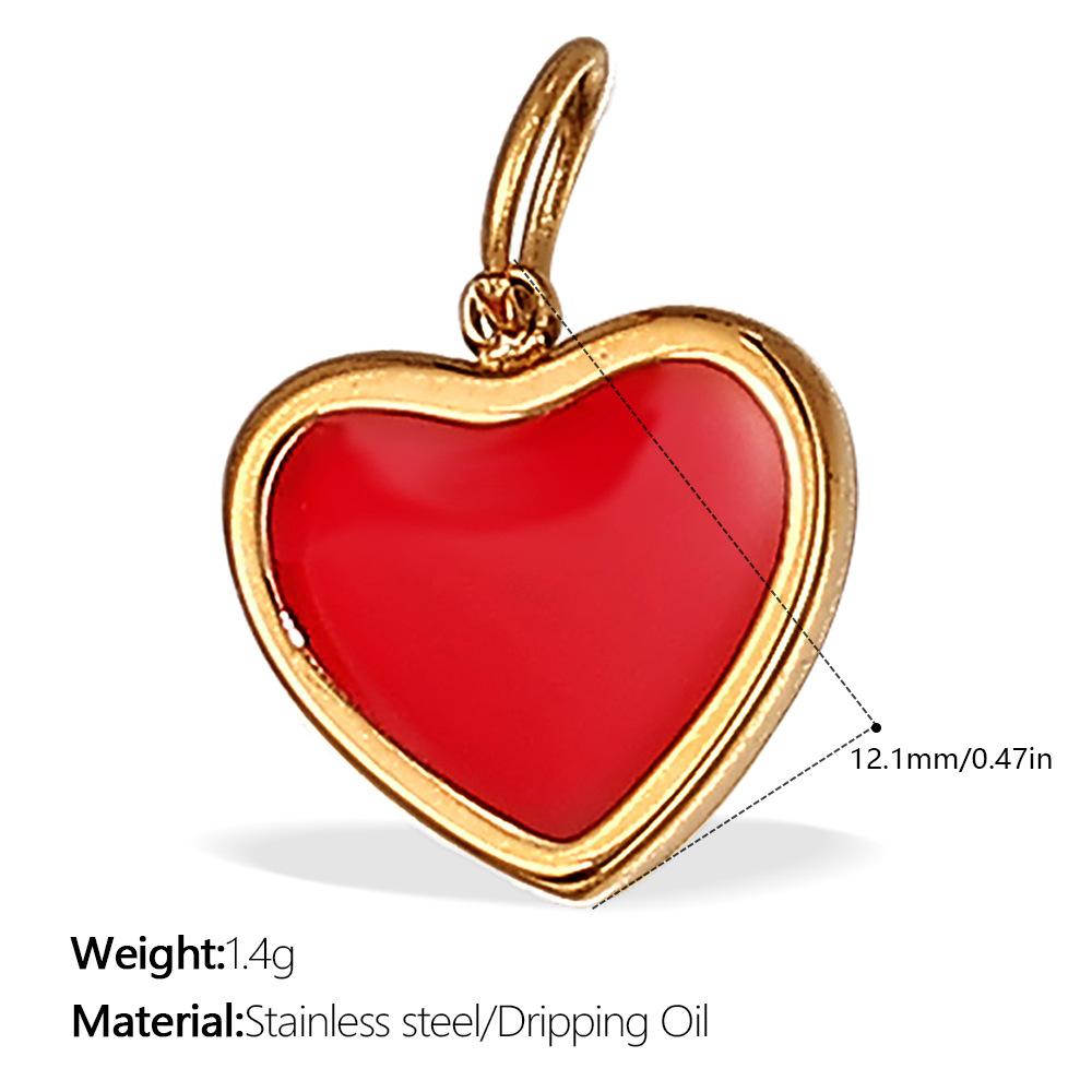  DIY Stainless Steel Gold Color PVD Plated Heart-Shaped Pendant Accessory for Handmade Jewelry Making Wholesale
