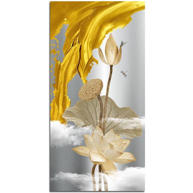 Modern New Chinese Style Watercolor Lotus Flower Fish Wall Pictures For Living Room Home Decor Canvas Print Poster Gallery Art No Frame